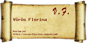 Vörös Florina névjegykártya